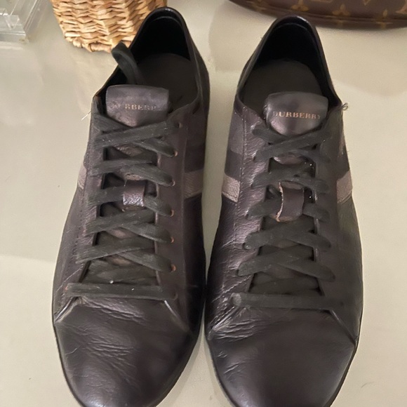 Burberry low top vintage check leather sneakers - Picture 4 of 5